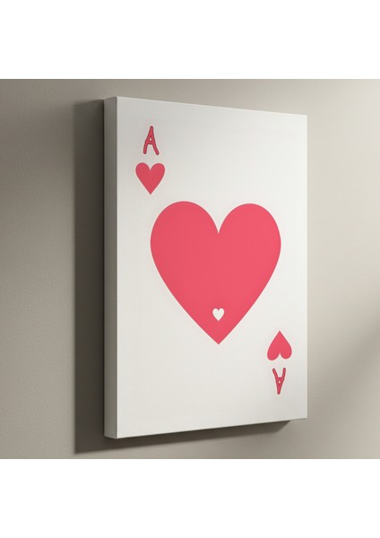 Minimalist Pembe Kalp Ası Tablosu