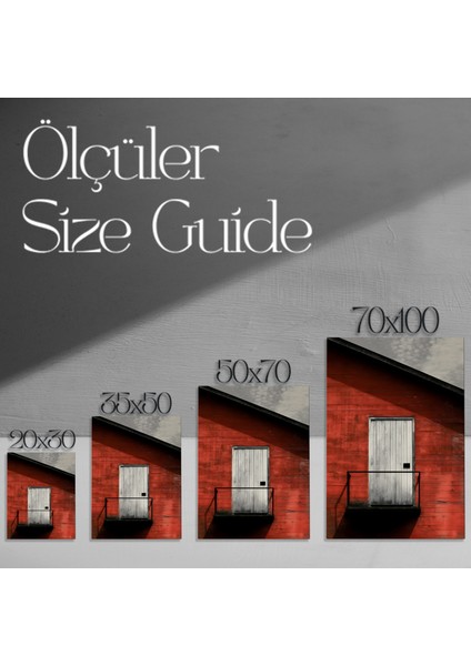 Kırmızı Duvar Beyaz Kapı Soyut Tablosu modelleri