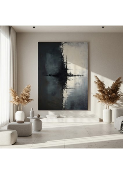 Soyut Siyah Beyaz Geometrik Desen Tablosu fırsatları