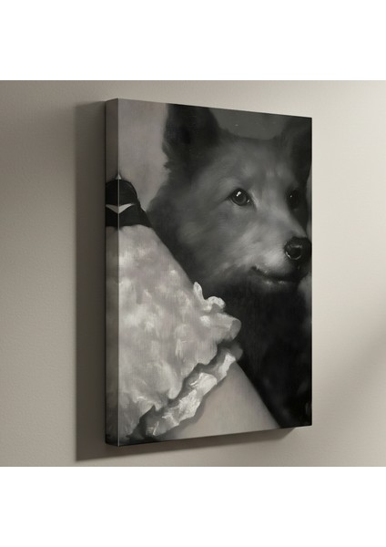 Koyu Tonlu Köpek Portresi Tablosu
