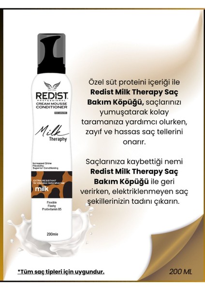 Milk Therapy Köpük 200 ml Hacim, Işıltı ve Yumuşaklık Veren, Süt Proteini İçerir