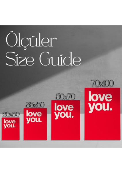 Romantik Kırmızı Arka Plan Love You Yazılı Modern Sanat Tablosu modelleri