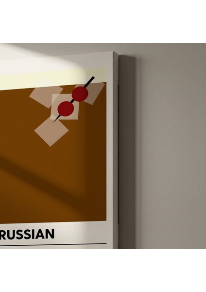 Black Russian Kokteyli Minimalist Illüstrasyon Tablosu indirimleri