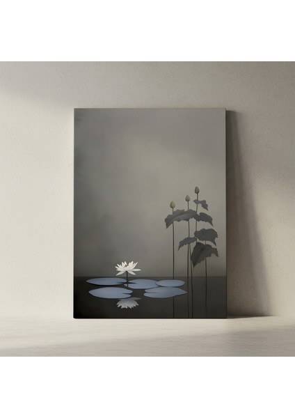 Minimalist Nilüfer Çiçeği Soyut Sanat Tablosu fiyatları