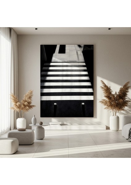 Modern Siyah Beyaz Geometrik Desen Tablosu fırsatları