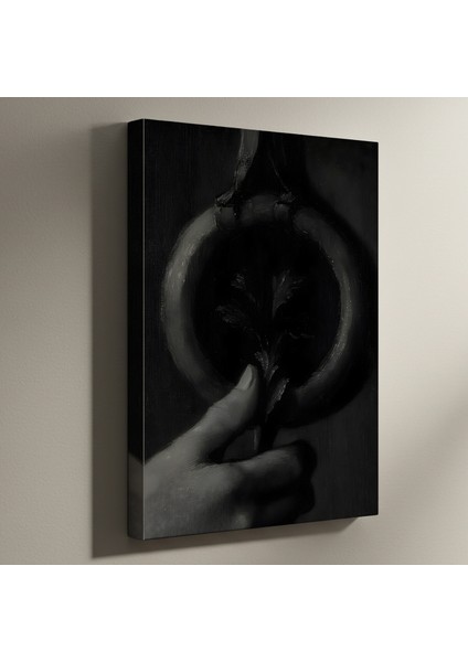 Karanlık Romantizm Tarzı Monokrom Bitkisel Çalışma Tablosu