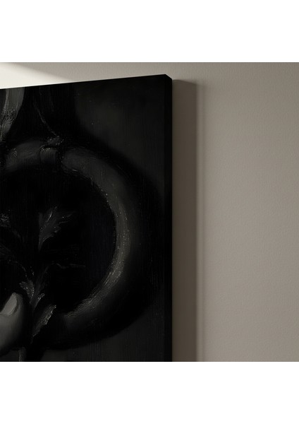 Karanlık Romantizm Tarzı Monokrom Bitkisel Çalışma Tablosu indirimleri