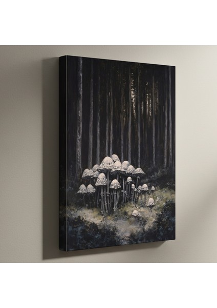 Karanlık Ormanın Mantarları Soyut Sanat Tablosu