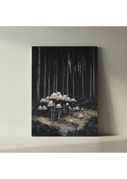 Karanlık Ormanın Mantarları Soyut Sanat Tablosu fiyatları