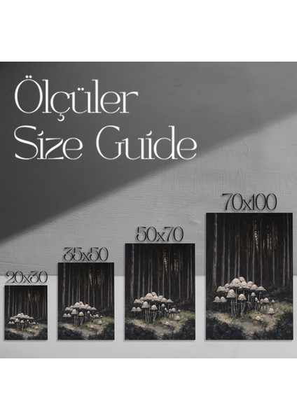 Karanlık Ormanın Mantarları Soyut Sanat Tablosu modelleri