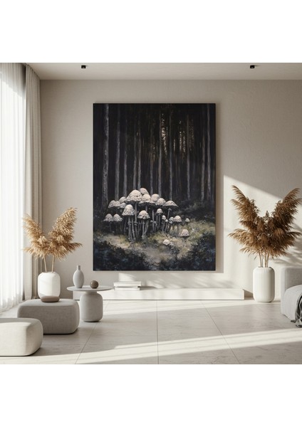 Karanlık Ormanın Mantarları Soyut Sanat Tablosu fırsatları
