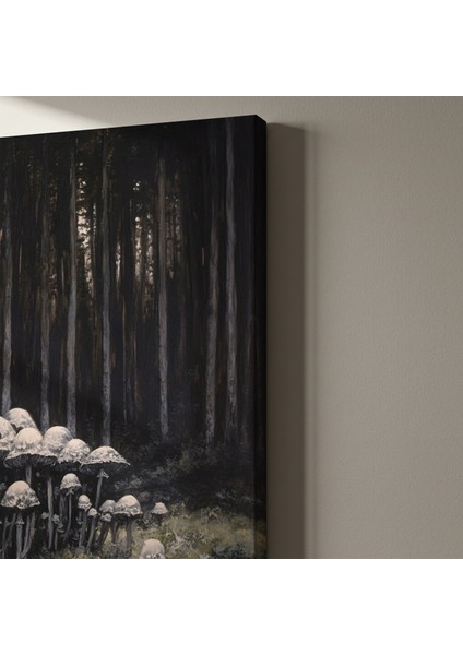Karanlık Ormanın Mantarları Soyut Sanat Tablosu indirimleri