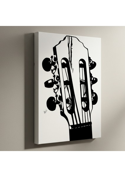 Klasik Gitar Başlığı Soyut Sanat Tablosu
