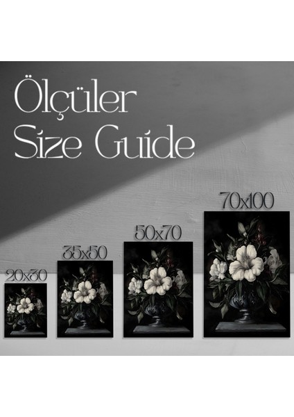 Karanlık Romantizm Çiçek Buket Tablosu modelleri