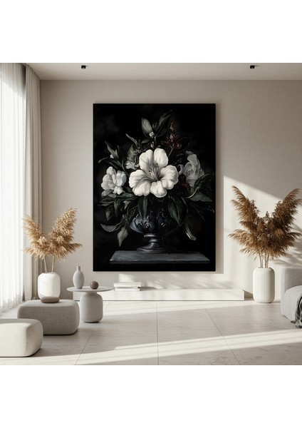 Karanlık Romantizm Çiçek Buket Tablosu fırsatları