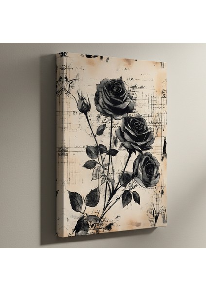 Karanlık Güller Soyut Sanat Tablosu