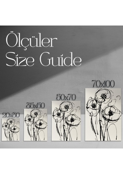 Soyut Siyah Beyaz Çiçek Desenli Modern Sanat Tablosu modelleri