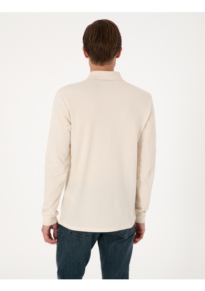 Erkek Bej Slim Fit Kıvrılmaz Polo Yaka Basic Pike Sweatshirt 50314048-VR011 indirimleri