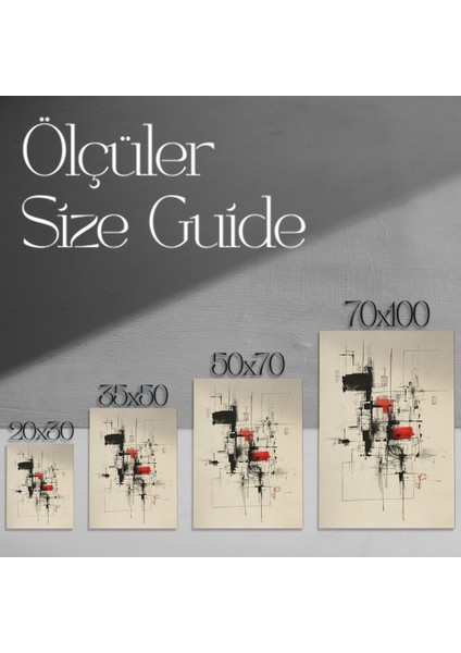 Soyut Geometrik Desenler ve Koyu Renkler Baskın Karmaşık Yapı Tablosu modelleri