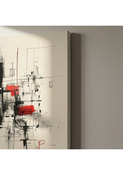 Soyut Geometrik Desenler ve Koyu Renkler Baskın Karmaşık Yapı Tablosu indirimleri