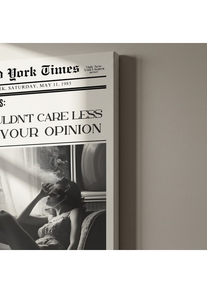 Retro Gazete Stilinde Siyah Beyaz Kadın Portresi Tablosu indirimleri