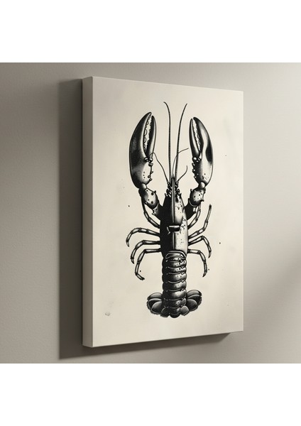 Karanlık Modern Tarzında Istakoz Illüstrasyon Tablosu