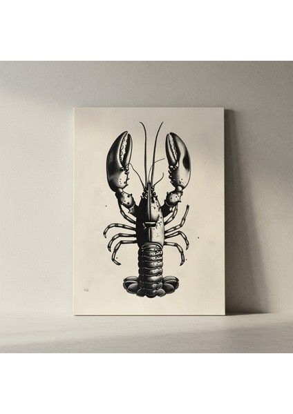 Karanlık Modern Tarzında Istakoz Illüstrasyon Tablosu fiyatları