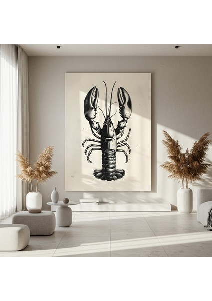 Karanlık Modern Tarzında Istakoz Illüstrasyon Tablosu fırsatları