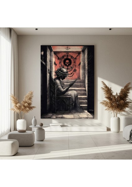 Karanlık Akademia Tarzı Gotik Illüstrasyon Tablosu fırsatları