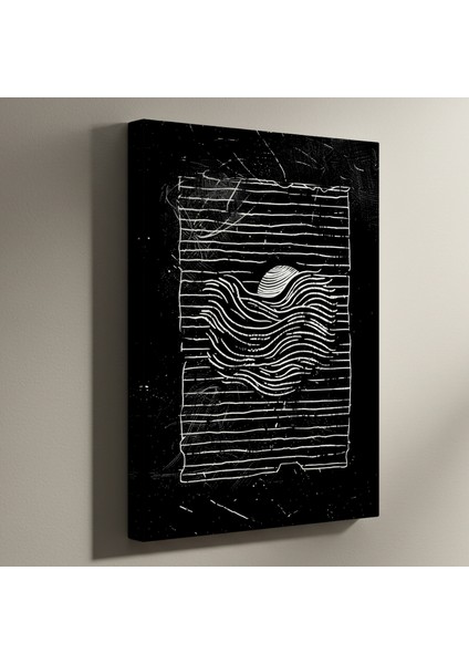 Soyut Dalga Desenli Dark Modern Sanat Tablosu