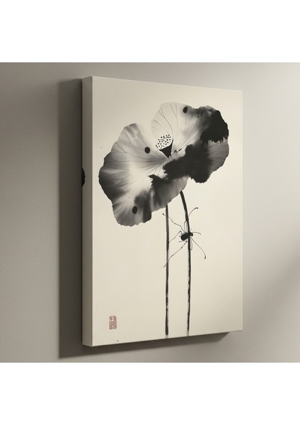 Lotus ve Böcek Soyut Sanat Tablosu