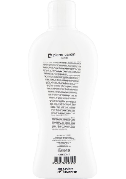 Kadınlar İçin 255 ml Vücut Temizleme Sıvısı - Papatya ve Gül Özlü Bitkisel Formül, Dermatolojik Olarak Test Edilmiştir