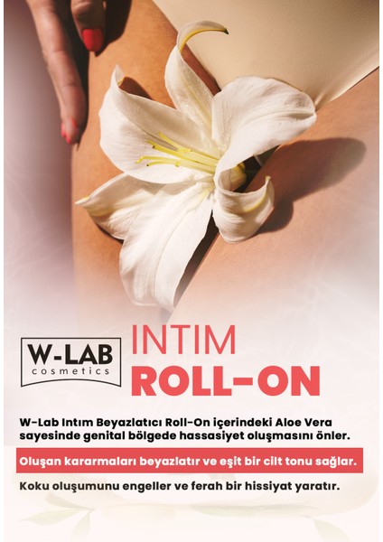 Kozmetik İntim Beyazlatıcı Roll-On 50 ml - Kadınlar İçin Koku Önleyici, Nemlendirici ve Paraben İçermeyen Günlük Kullanım Ürünü