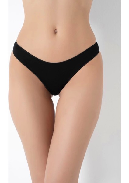 936 Siyah Kadın Bambu 3'lü String Külot