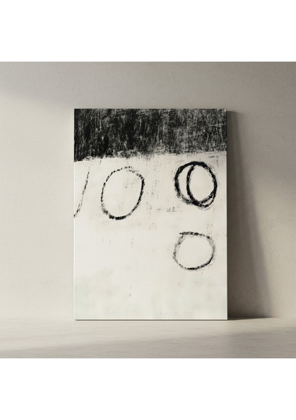 Soyut Siyah Beyaz Çemberler Soyut Sanat Tablosu fiyatları