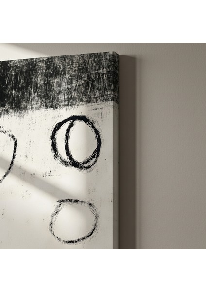 Soyut Siyah Beyaz Çemberler Soyut Sanat Tablosu indirimleri