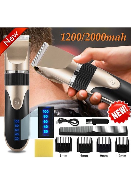Pil Gücü Göstergeli Profesyonel Evcil Hayvan Tüy Kesme Makinesi Erkek Berberi Sakal Kesme Makinesi Şarj Edilebilir Kesme Makinesi Seramik Bıçak Düşük Gürültülü Yetişkin Çocuksaç Kesimi (Yurt Dışından) fiyatları