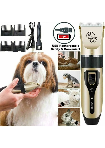Profesyonel Evcil Hayvan Köpek Tüy Kesme Makinesi USB Şarj Edilebilir Evcil Hayvan Tüyü Temizleme Makinesi Kesici Seti Düşük Gürültülü Jilet Bakım Tüy Kesme Makineleri (Yurt Dışından) fiyatları