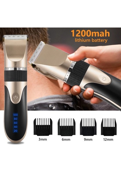 Profesyonel Saç Kesme Makinesi Erkek Berberi Sakal Kesme Makinesi Şarj Edilebilir Saç Kesme Makinesi Seramik Bıçak Düşük Gürültü Yetişkin Çocuk Saç Kesimi (Yurt Dışından) fiyatları