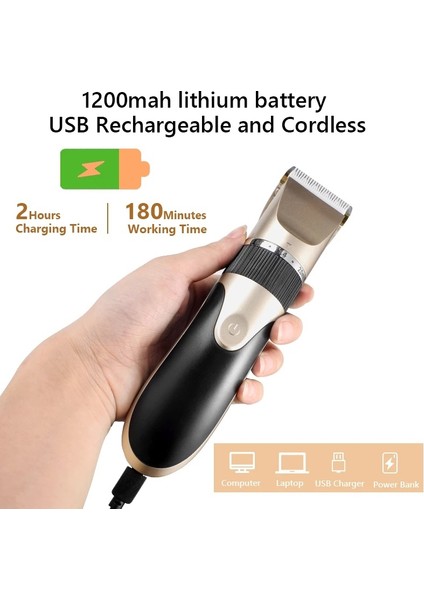 Profesyonel Saç Kesme Makinesi Erkek Berberi Sakal Kesme Makinesi Şarj Edilebilir Saç Kesme Makinesi Seramik Bıçak Düşük Gürültü Yetişkin Çocuk Saç Kesimi (Yurt Dışından) modelleri