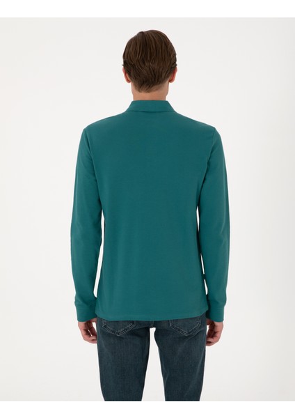 Erkek Zümrüt Slim Fit Kıvrılmaz Polo Yaka Basic Pike Sweatshirt 50314048-VR055 indirimleri