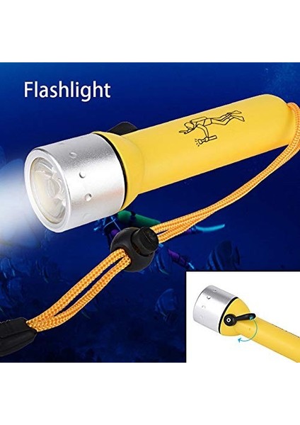 Dalış Için Su Geçirmez El Feneri 180 Lümen 25M Menzil Su Altı Feneri indirimleri