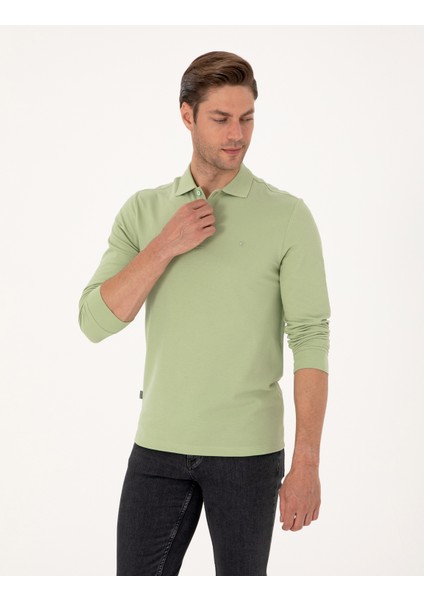 Erkek Çağla Slim Fit Kıvrılmaz Polo Yaka Basic Pike Sweatshirt 50314048-VR016 modelleri