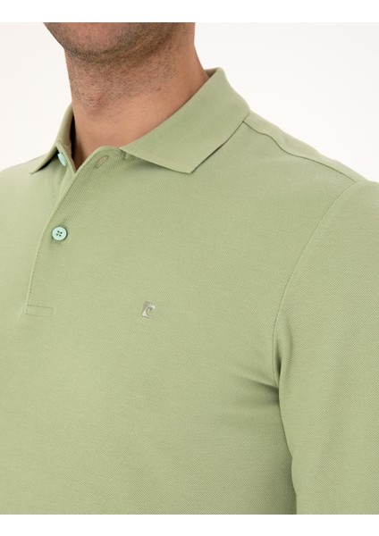 Erkek Çağla Slim Fit Kıvrılmaz Polo Yaka Basic Pike Sweatshirt 50314048-VR016