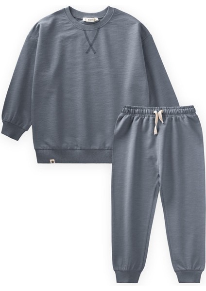 Basıc Sweatshirt Takım 3-8 Yaş Gri