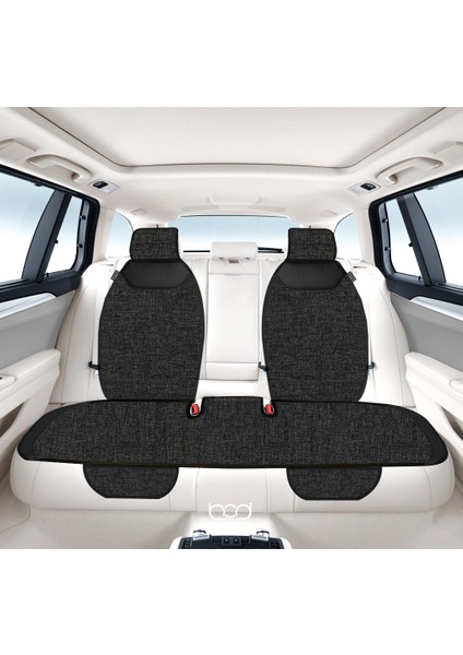 Keten Terletmez Oto Koltuk Minderi Seti Koltuk Koruma Kılıfı Yalı Serisi Ön Arka Set Siyah modelleri
