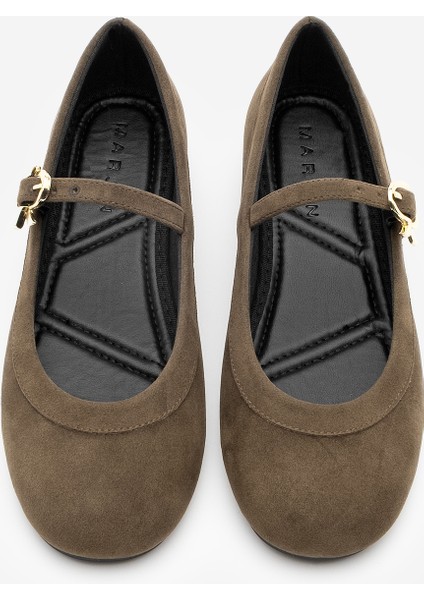 Kadın Tokalı Babet Meladi Kahve Süet