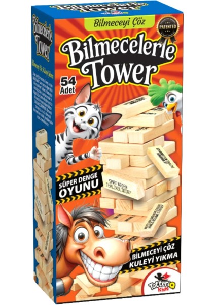 Bilmecelerle Tower Cezalı Jenga Keyifli Denge Oyunu 54 Parça