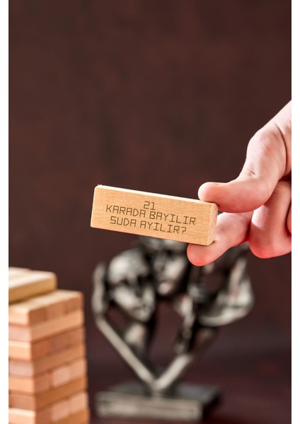 Bilmecelerle Tower Cezalı Jenga Keyifli Denge Oyunu 54 Parça modelleri