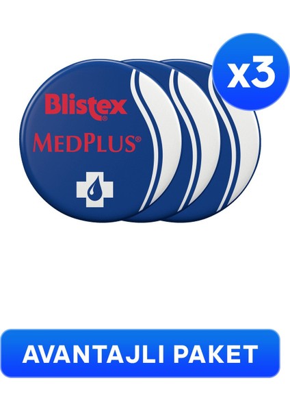3 x Kuruyan Ve Çatlayan Dudaklara Yoğun Bakım (kavanoz) Medplus Jar 7 ml